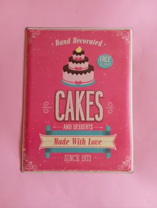 Decorazione Targa Cakes in latta