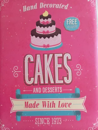 Decorazione Targa Cakes in latta