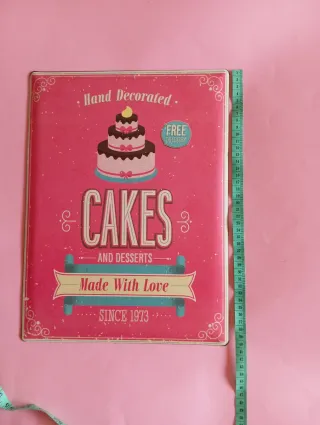 Decorazione Targa Cakes in latta