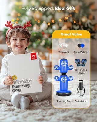 Sacco da boxe gonfiabile con guantoni