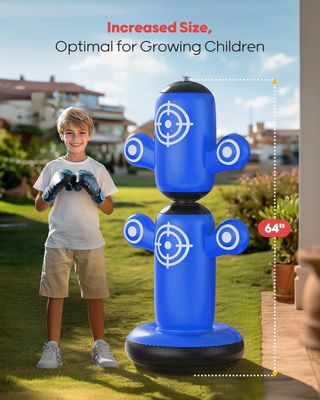 Sacco da boxe gonfiabile con guantoni