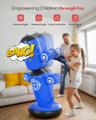 Sacco da boxe gonfiabile con guantoni