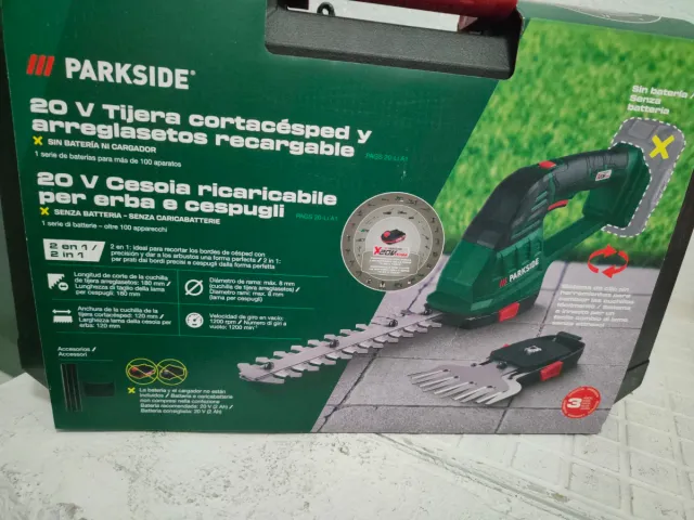 PARKSIDE 20V Tijera Cortacésped y Arreglasetos