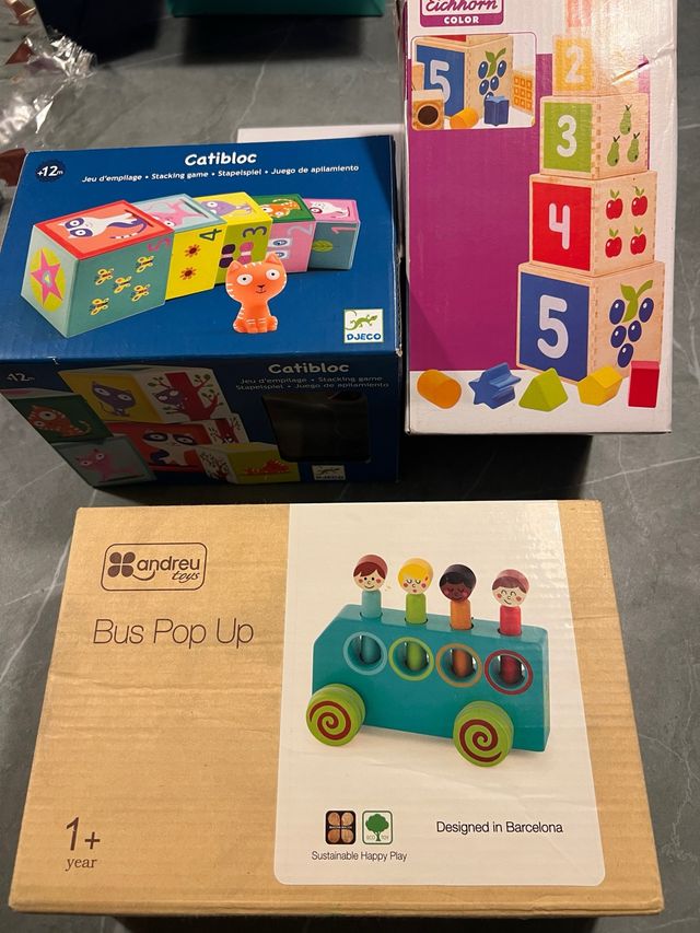 Lote 3 Juguetes Madera Edad 1+ (12meses+)