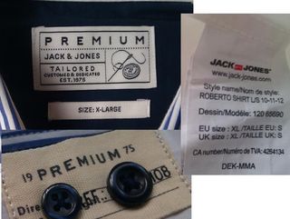 Camisa PREMIUM negra JACK JONES estampada NUEVA!!