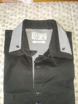 Camisa PREMIUM negra JACK JONES estampada NUEVA!!