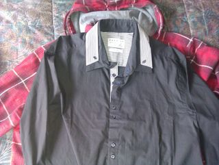 Camisa PREMIUM negra JACK JONES estampada NUEVA!!