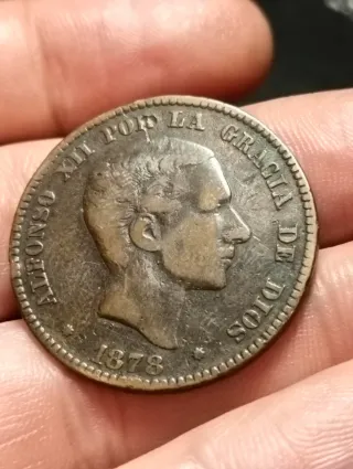 Moneda Alfonso XIII 10 céntimos 1878