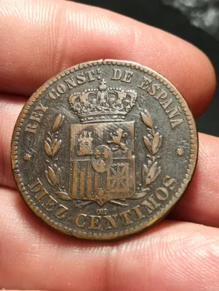 Moneda Alfonso XIII 10 céntimos 1878
