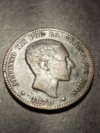 Moneda Alfonso XIII 10 céntimos 1878