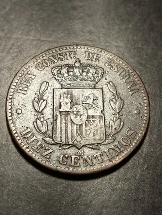 Moneda Alfonso XIII 10 céntimos 1878