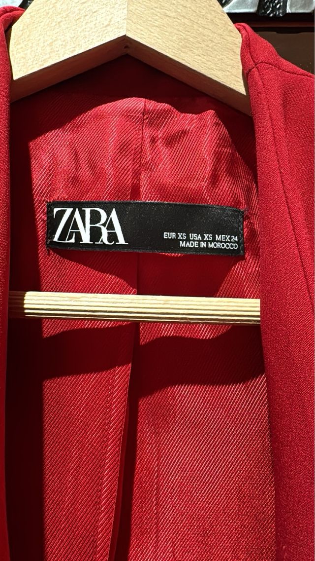 Blazer Zara Rojo Mujer