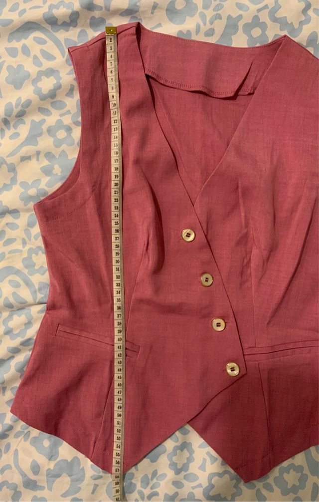 Conjunto chaleco y pantalón rosa / fucsia