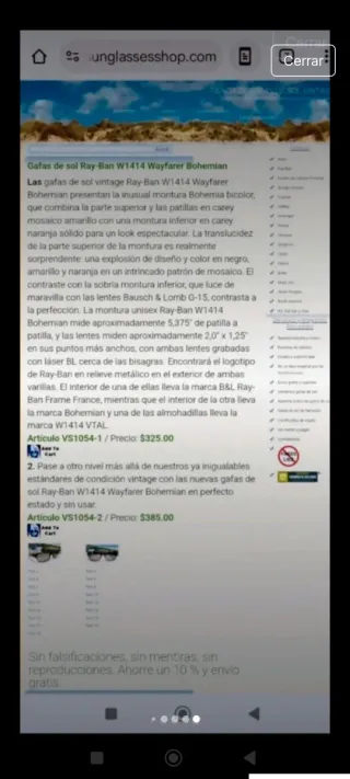 Gafas de Sol Ray-Ban USA