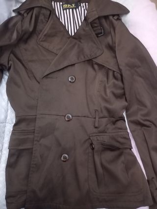 MAS Chaqueta Marrón Estilo Gabardina