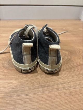 Zapatillas altas grises y beige mujer