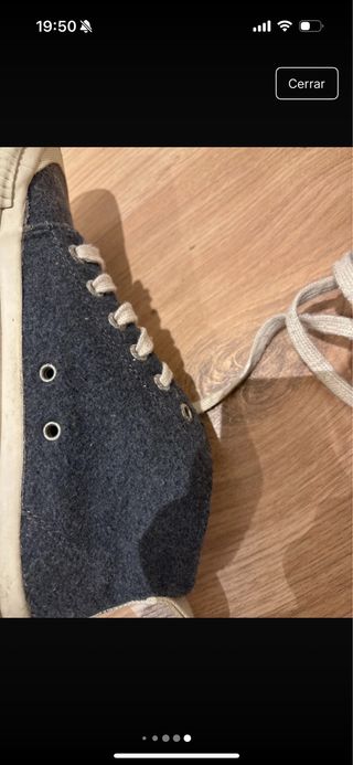 Zapatillas altas grises y beige mujer