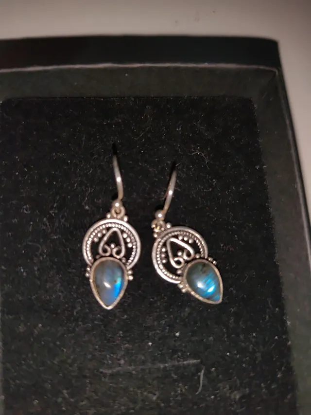 Pendientes Plata con Piedra Azul
