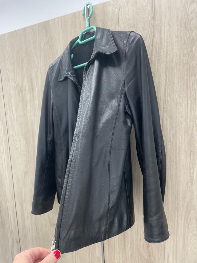 Chaqueta Piel Bovina Negra
