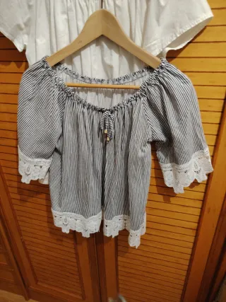 Camisa blanca mujer escote Bardot