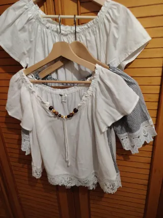 Camisa blanca mujer escote Bardot