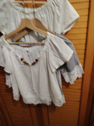 Camisa blanca mujer escote Bardot