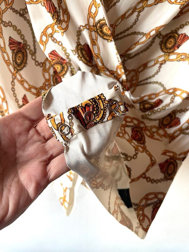 Body Zara Manga Larga Estampado Cadenas