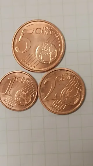 Monedas 1, 2 y 5 Cts San Marino 2006