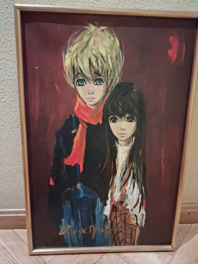 Obra Pierre Durrieu: Niño y Niña Ojos Azules