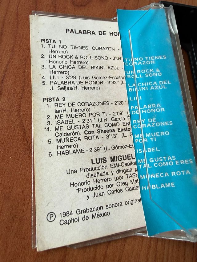 Cassetta Luis Miguel - Palabra de Honor (1984)