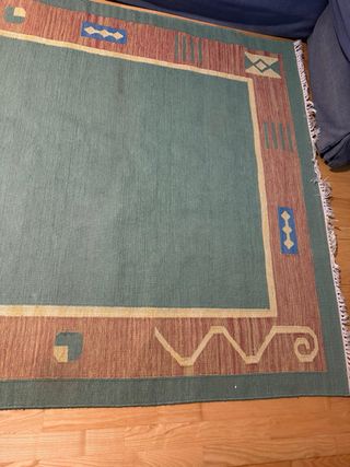 Alfombra verde y amarilla 167x240