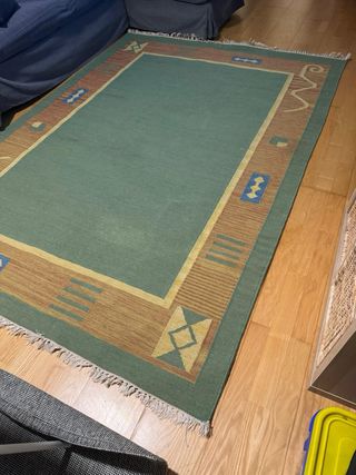 Alfombra verde y amarilla 167x240