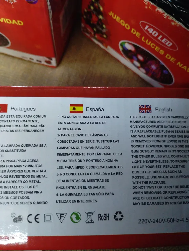 3 Caixas de Luzes de Natal LED