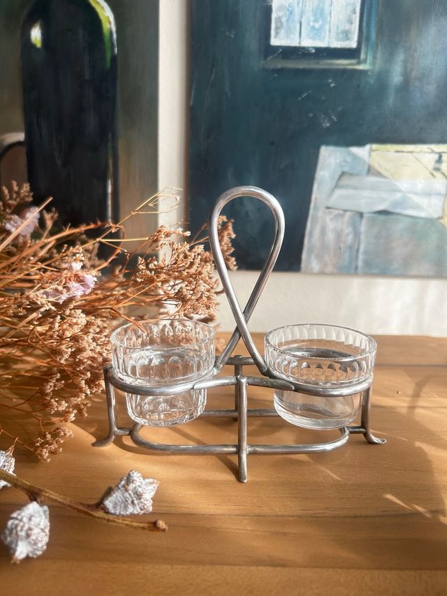 Salero y pimentero Baccarat cristal y metal