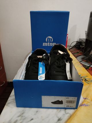 MTNG Zapatillas Mujer Talla 40 Negro/Dorado