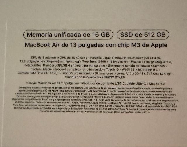 Caja MacBook Air vacía