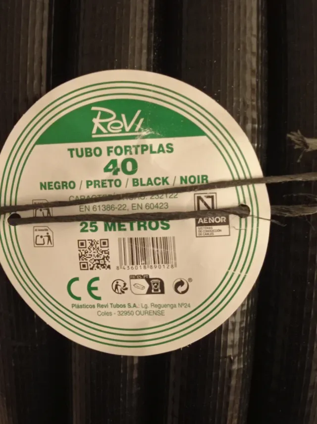 Tubo corrugado reforzado 40mm x 25m