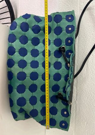 Borsa in vera pelle azzurra e blu