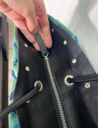 Borsa in vera pelle azzurra e blu