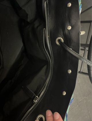 Borsa in vera pelle azzurra e blu