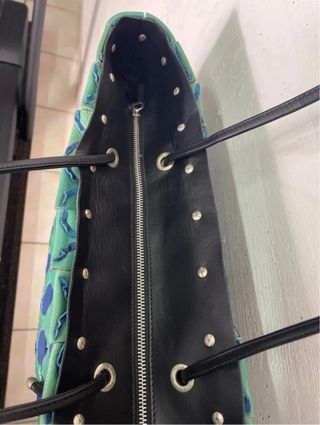 Borsa in vera pelle azzurra e blu