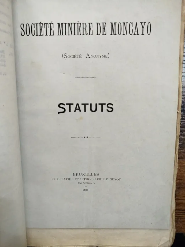 Archivo original 1896 Sociedad Minera del Moncayo