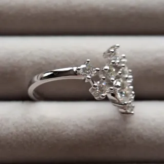 Anillo y pendientes Moissanitas Plata 925S y Oro