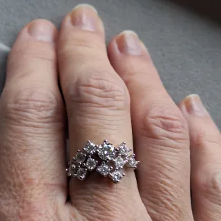 Anillo y pendientes Moissanitas Plata 925S y Oro