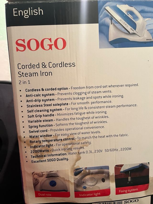 Ferro da stiro senza fili Sogo