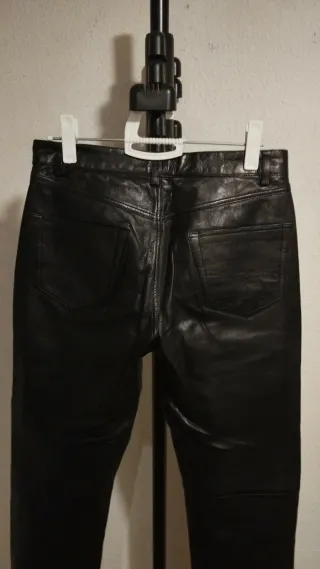 Pantalón de cuero mujer negro