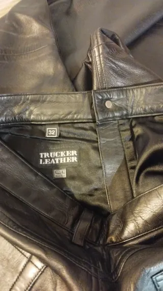 Pantalón de cuero mujer negro