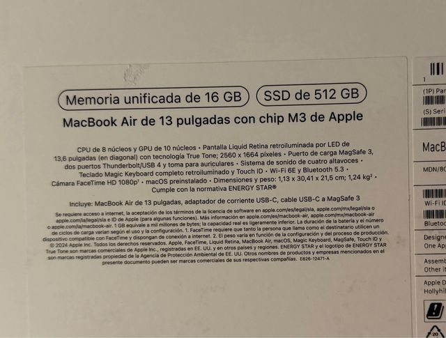 3 Cajas MacBook Pro y MacBook Air Vacías