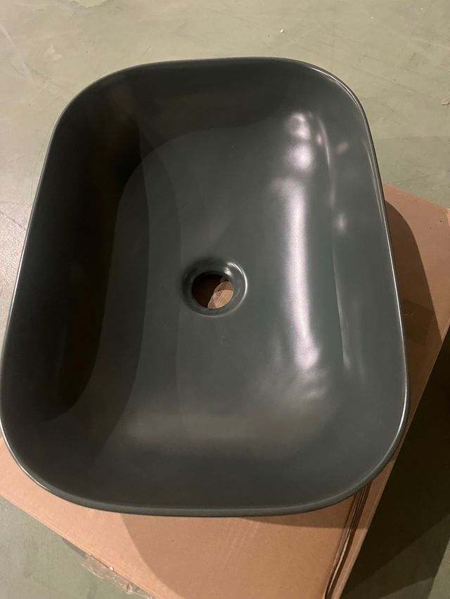 Lavabo sobre encimera verde cerámica