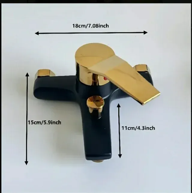 Grifo Ducha o bañera. Negro y Dorado. Nuevo